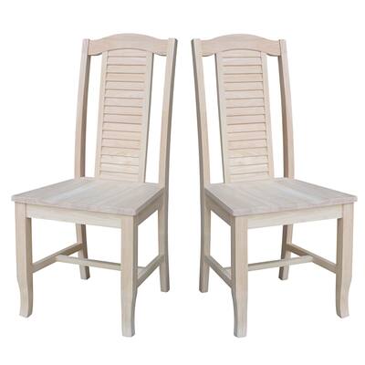 Solid Wood Seaside Dining Chairs - Set of Two