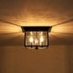 preview thumbnail 5 of 12, Industrial 3-Light Square Seeded Glass Cage Flush Mount Light 9.8in