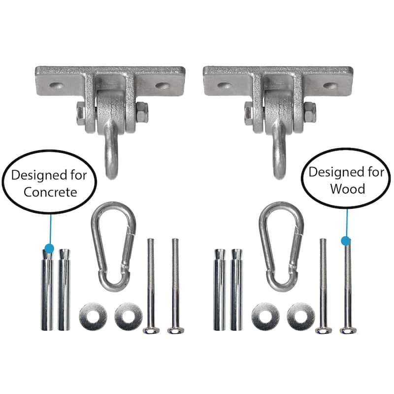 Heavy Duty Permanent Swing Hanger Brackets Set for Indoor and Outdoor Use - N/A