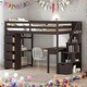 preview thumbnail 11 of 25, Modern Twin Size Loft Bed With 4 Storage Drawers,Desk,Shelves and Stairs,Solid Construction