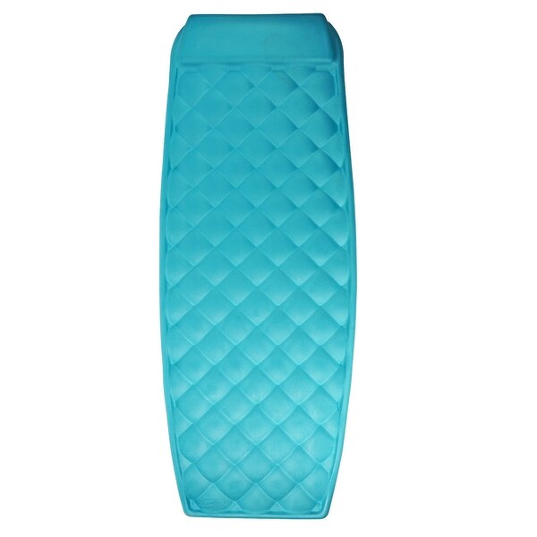 72" Quilted Teal Diamond Pattern Swimming Pool Water Matress - N/A