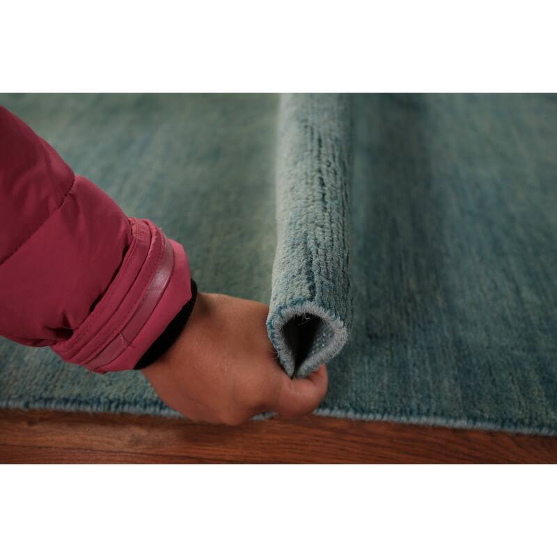 Blue Contemporary Gabbeh Oriental Foyer Rug Handmade Wool Carpet - 3'4" x 5'0"