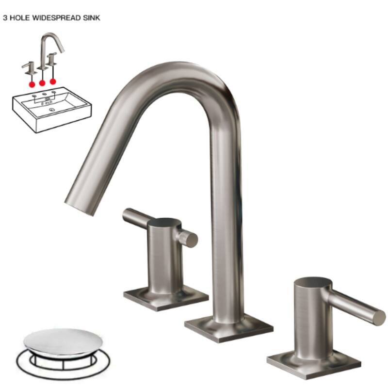 Two-Handle Faucet with Pop-Up Spout