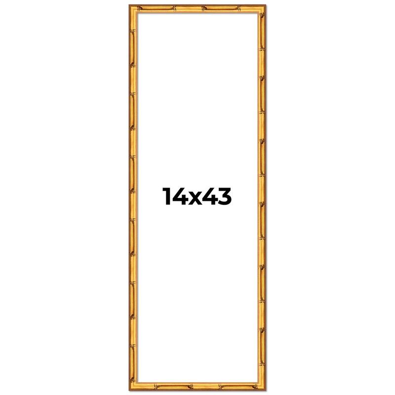 14x43 Frame Gold Bamboo Picture Frame Modern Photo Frame Includes UV Acrylic Shatter Guard Front Acid Free Foam Backing Board