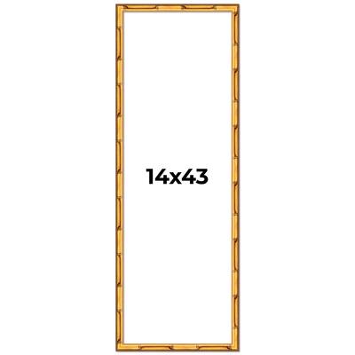 14x43 Frame Gold Bamboo Picture Frame Modern Photo Frame Includes UV Acrylic Shatter Guard Front Acid Free Foam Backing Board