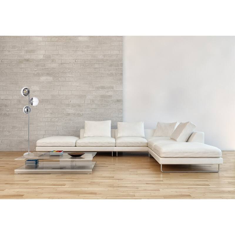 Mid-century Modern Clear Glass 3-light Floor Lamp