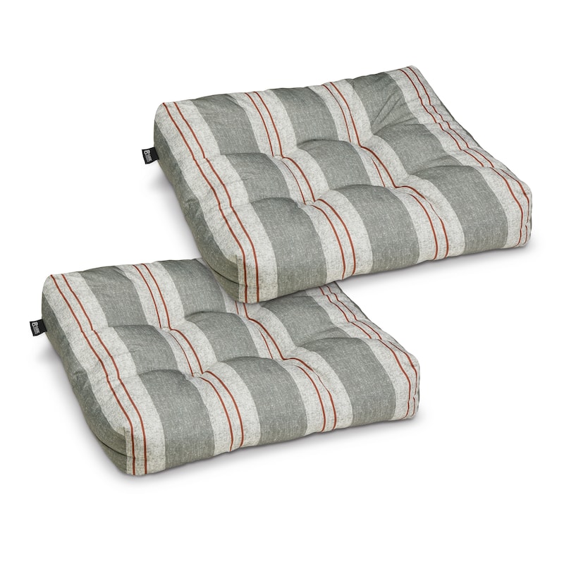 Classic Accessories Water-Resistant 19 x 19 x 5 Inch Square Patio Seat Cushion, 2-Pack
