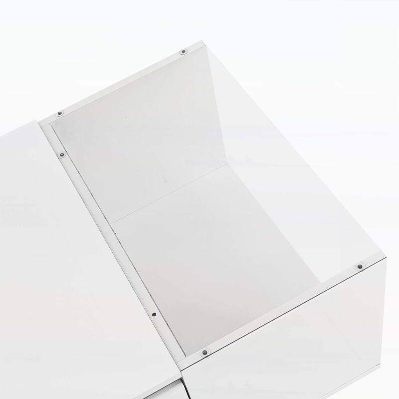 Stylish Coffee Table with Open Storage Compartment and 2 Hidden Drawers for Living Room