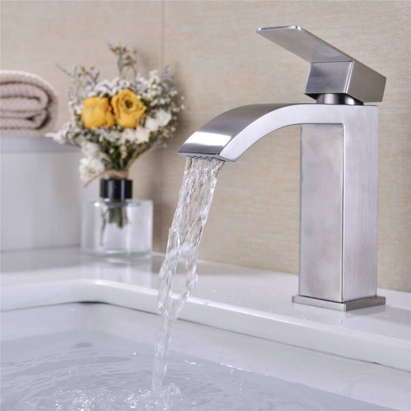 Single lever modern style waterfall spout faucet