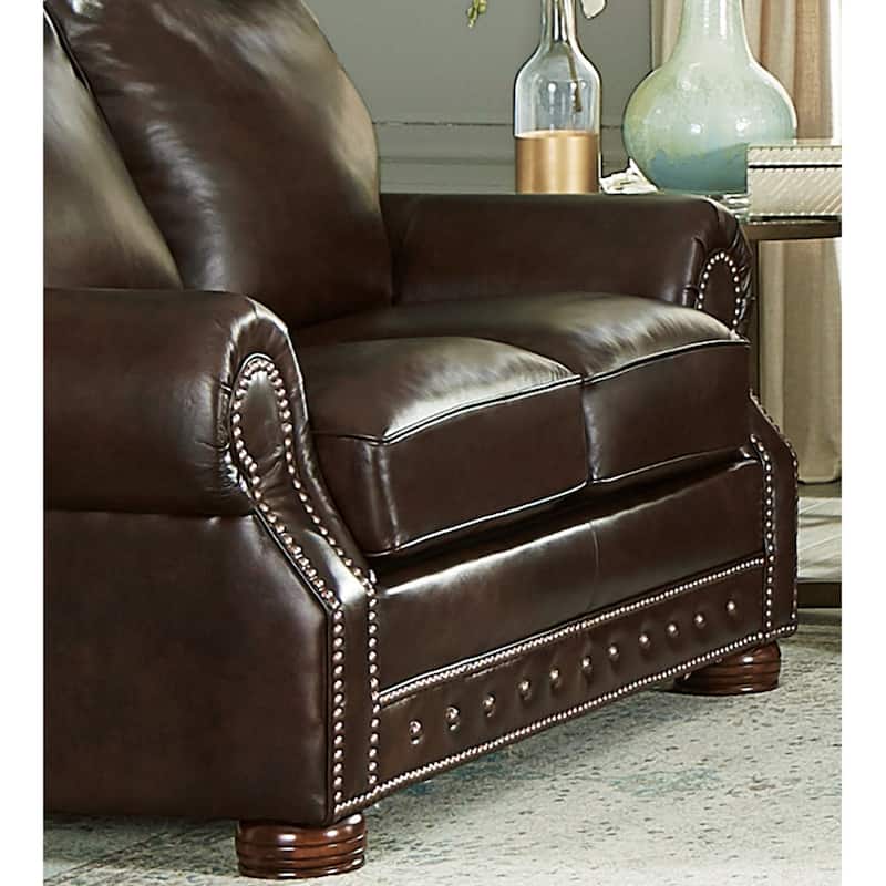 Made in USA Porto Top Grain Leather Sofa and Chair Set