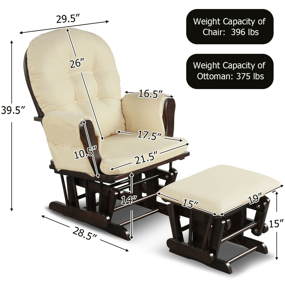 Nursery chair with ottoman shop
