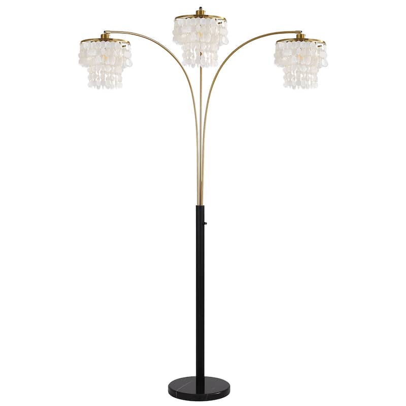Brio 90" 3-Light Modern Gold Arc Floor Lamp - 90