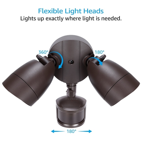 Dual-Head LED Motion Sensor Security Light, UL & ES