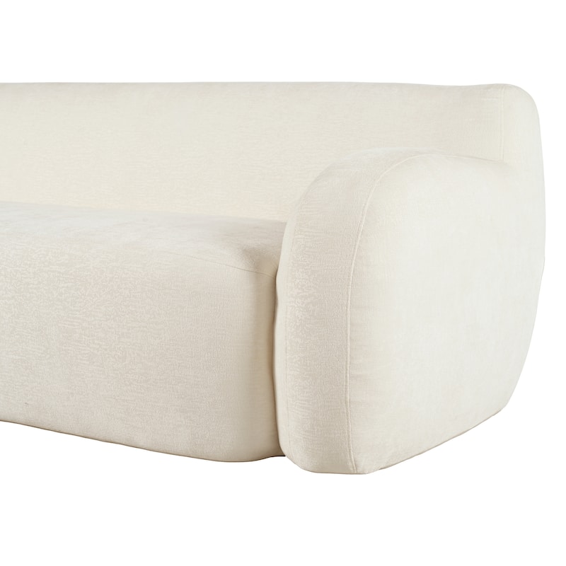 Streamlined Sofa with Curved Design and Extra-Large Seat Depth for Living Room or Guest Room
