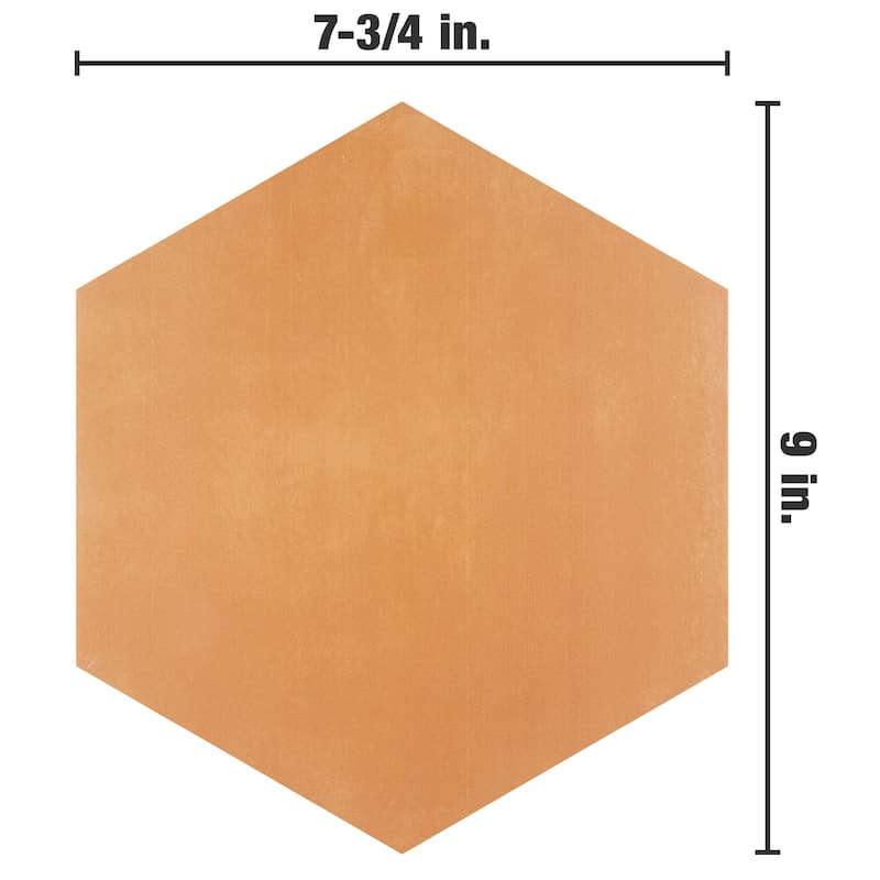 Merola Tile Horizon Hex Mostaza 7-3/4" x 9" Porcelain Floor and Wall Tile