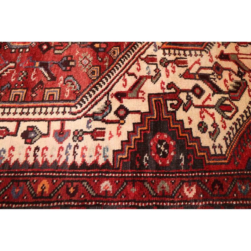 ECARPETGALLERY Hand-knotted Anadol Cream, Red Wool Rug - 4'6 x 7'9