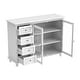 preview thumbnail 7 of 9, Sideboard Buffet Server Storage Cabinet Drawers Cabinets Glass Doors