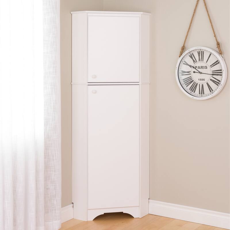 Prepac Elite Winslow Tall 2-Door Corner Storage Cabinet - 29.25"w x 72"h x 18.75"d