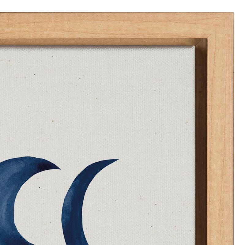 Kate and Laurel Sylvie Moon Phases Framed Canvas by Teju Reval of SnazzyHues