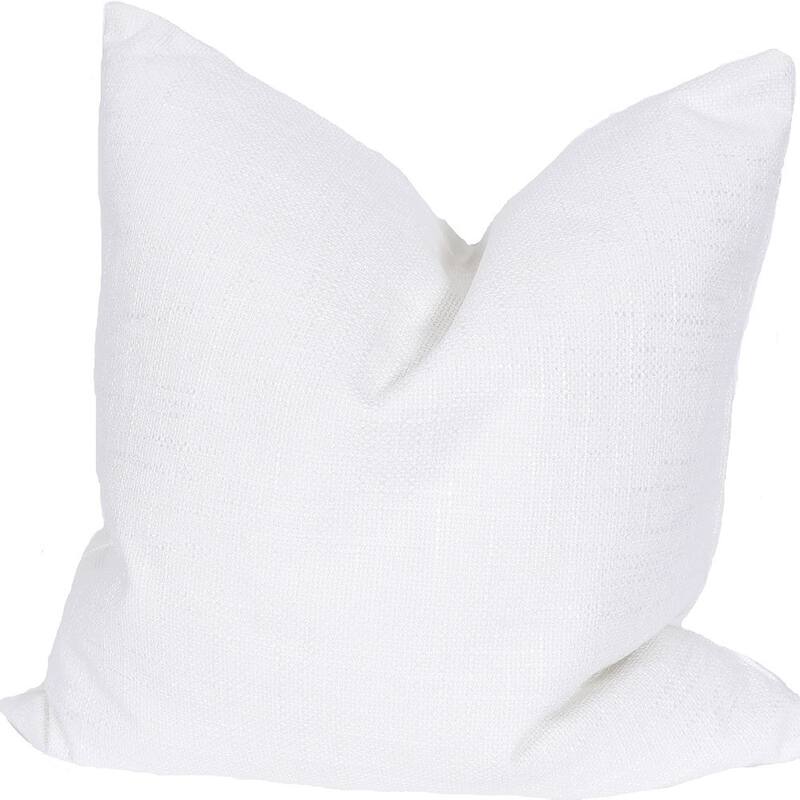 HomeRoots 22" X 22" White Polyester Zippered Pillow