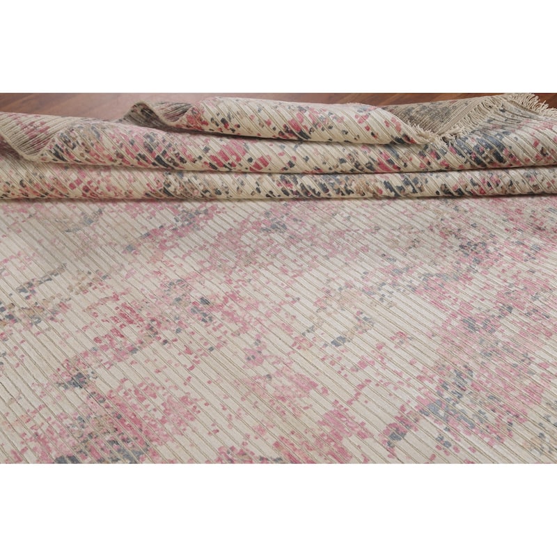 Abstract Area Rug Handmade Modern Wool Carpet - 6'6"x 9'8"