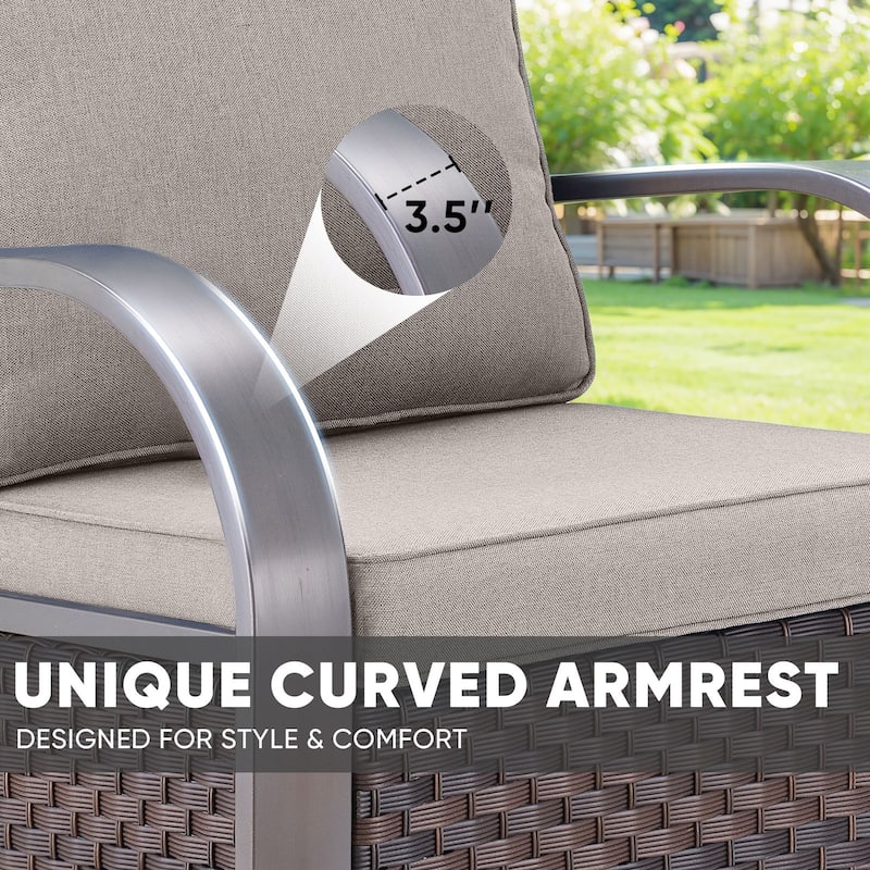 Pocassy Glider Chairs with Ottomans Outdoor Chairs
