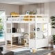 preview thumbnail 2 of 23, Elegant & Multifunctional Design Twin Size Loft Bed with Built-in Desk with 2 Drawers, and Storage Shelves, Space Saving, White