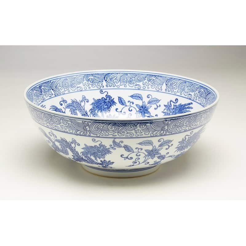 Aa Importing 59816 Blue And White Bowl - 5.5 X 14 X 14 inches