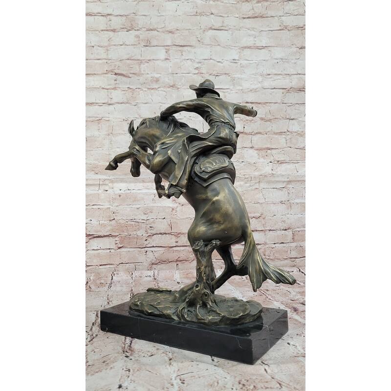 Hand Made Bronco Buster By Fredric Remington Bronze Sculpture Statue