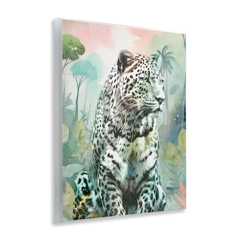 Stupell Leopard Gazing in Jungle Wall Plaque Art Design By Kim Allen