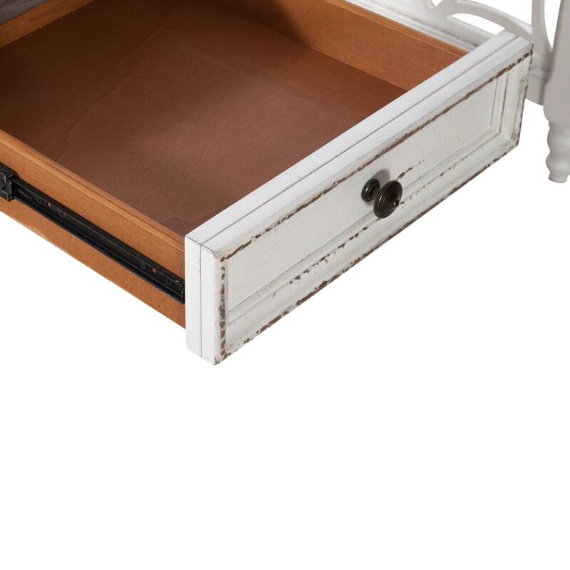 Magnolia Manor Antique White Weathered Bark L Writing Desk