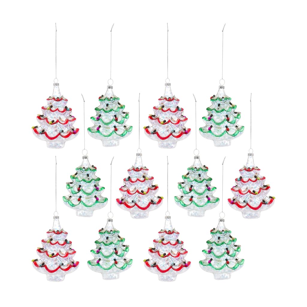 Tree w/Lights Ornament (Set of 12)