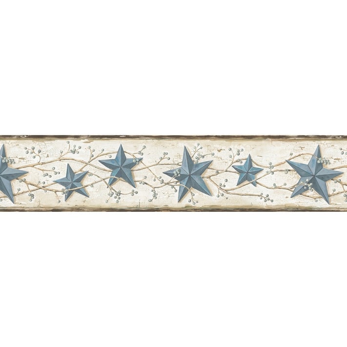 Chesapeake June Blue Heritage Tin Star Border - 5.7in x 180in x 0.025in