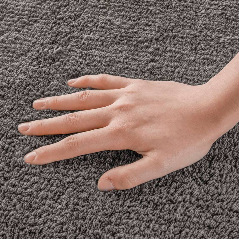 1 PCS 20x30"Tufted 3000 GSM Reversible Bath Rug Charcoal - 3' x 2'