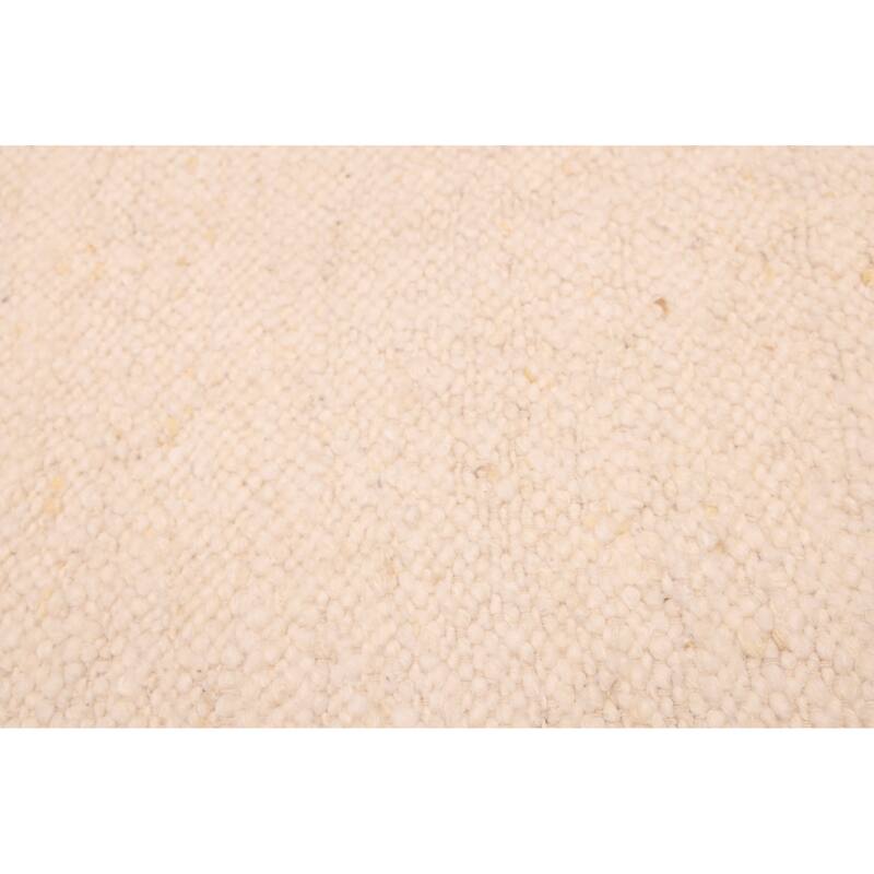 ECARPETGALLERY Hand Woven Looma Cream Wool Rug - 8'9 x 11'9