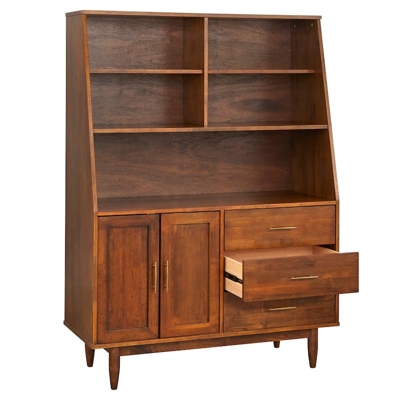 Lifestorey Danish Mid-Century Modern Autumn Oak Highboy Buffet