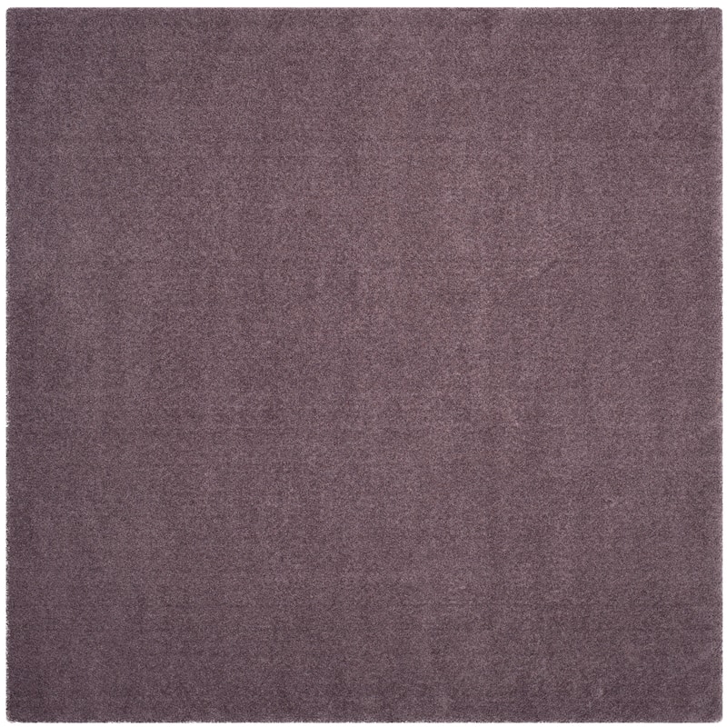 SAFAVIEH Velvet Shag Eusebia Solid Polyester Rug - 6'7" Square - Violet