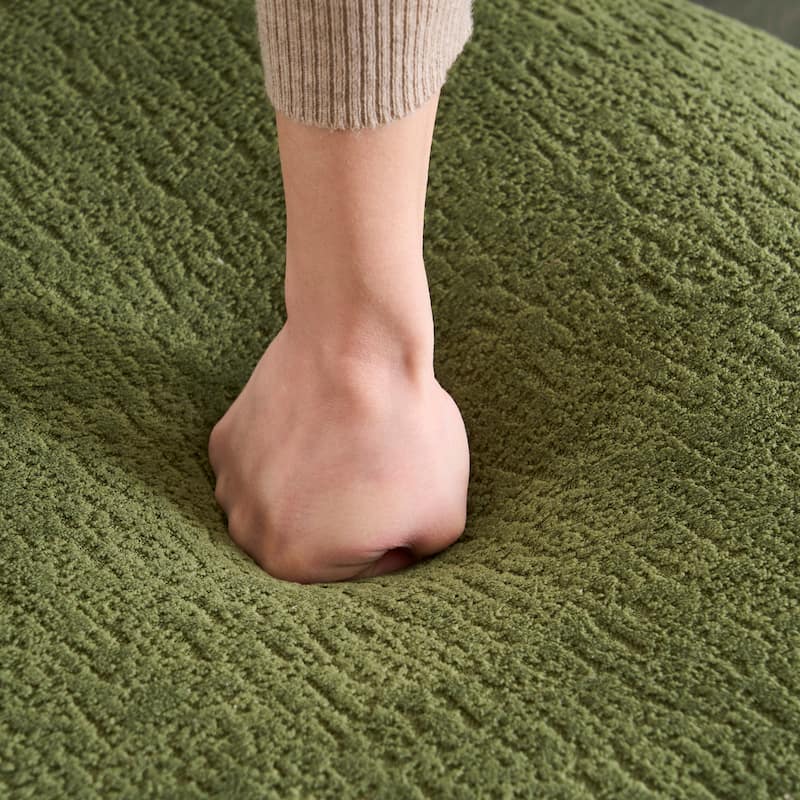 L-Shaped Sectional Sofa with Curved Chaise, Chenille Boneless Cloud Sofa, Modular 4-Seater Sofa with 4 Throw Pillows