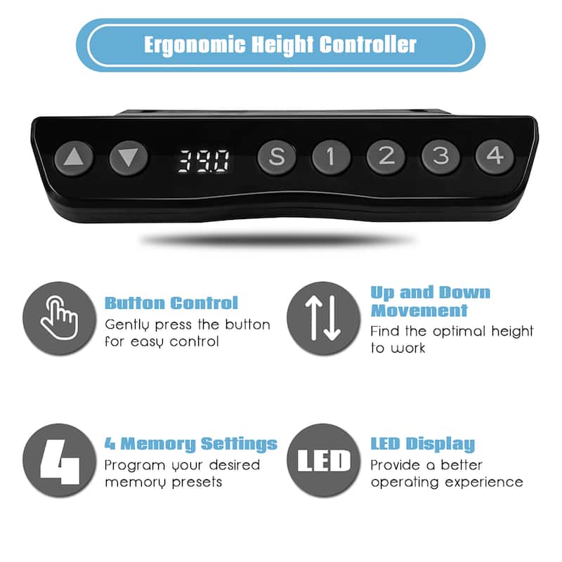 Costway Electric Stand Up Desk Frame Single Motor Height Adjustable w/