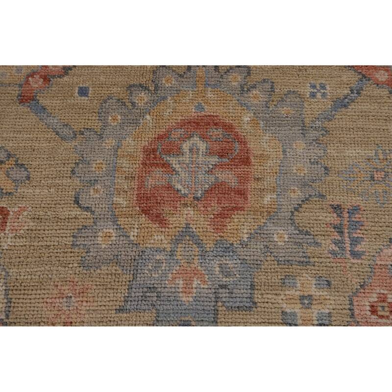 Vegetable Dye Oushak Oriental Large Area Rug Hand-Knotted Wool Carpet - 9'11"x 14'3"