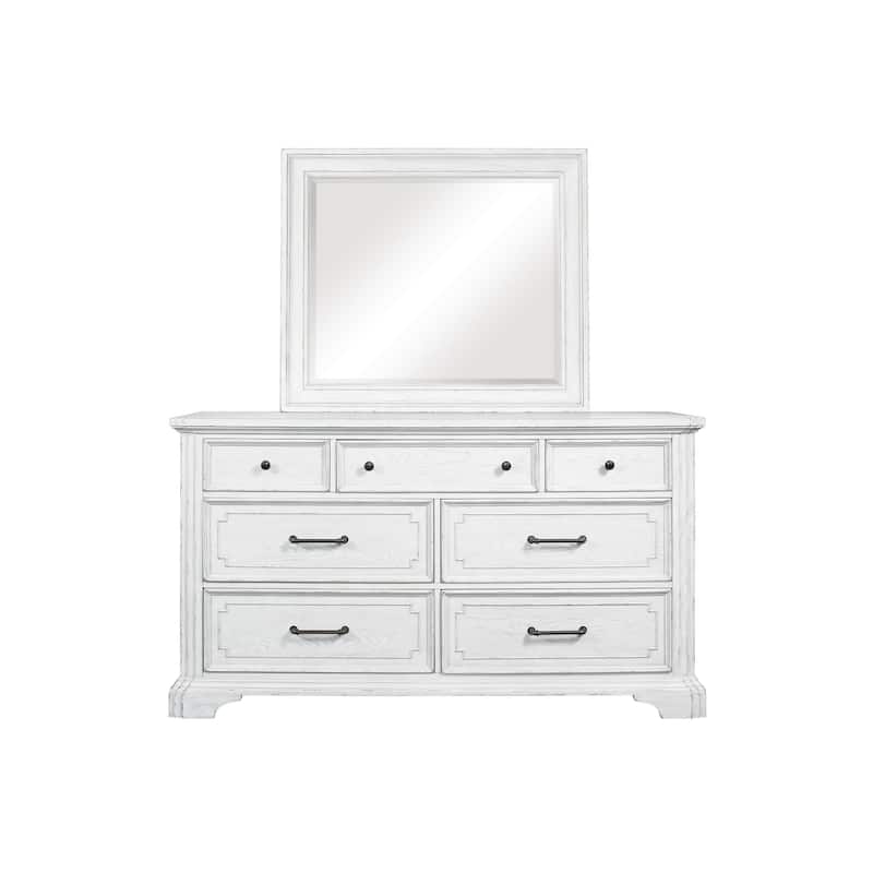 Clara 7-Drawer Dresser, White Mist