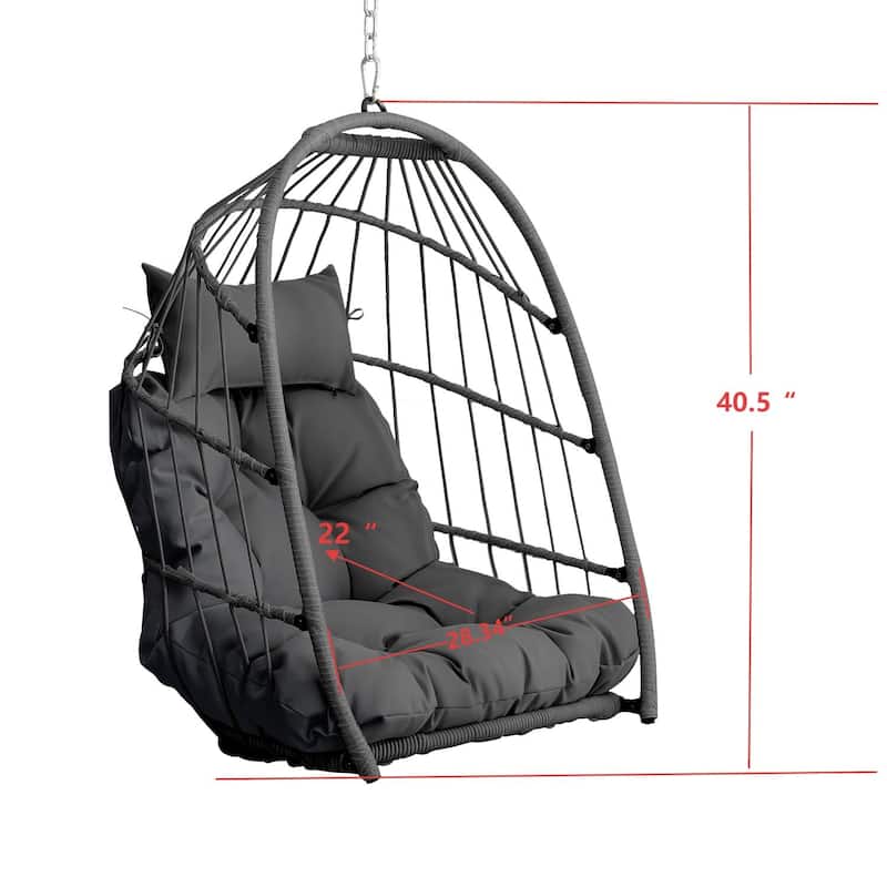 Outdoor Garden Rattan Egg Swing Chair Hanging Chair PE Hanging Chair
