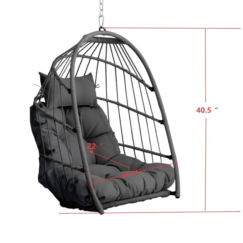 Outdoor garden rattan egg swing chair hanging chair PE hanging chair