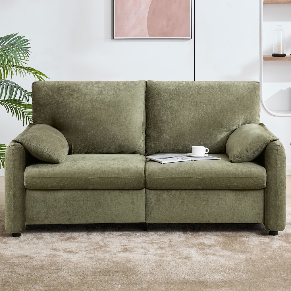 71.28" Chenille 2-Seater Sofa with Cloud-Like Cushion & Sponge Support