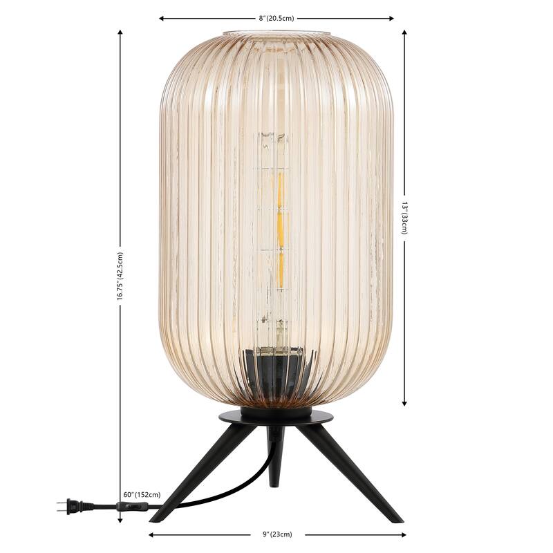 SAFAVIEH Lighting Elsebet 17" Modern & Contemporary Table Lamp - 12" W x 12" D x 19" H - 12Wx12Dx19H