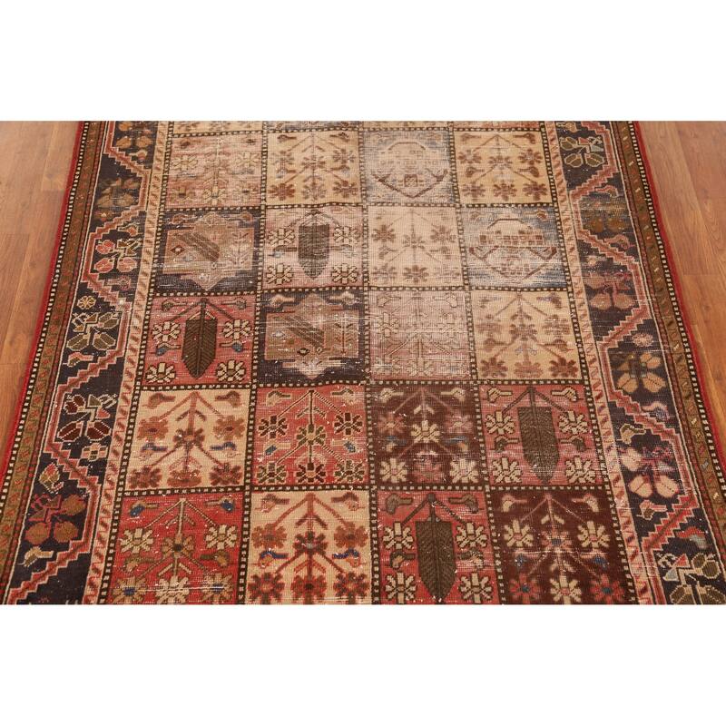 Hand Knotted Oriental 100% Wool Carpet Traditional Geometric Multi-Colored Bakhtiari Area Rug - 10' 2'' X 4' 11''