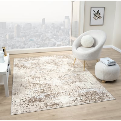 Empire Collection Brown/Beige Abstract Area Rug
