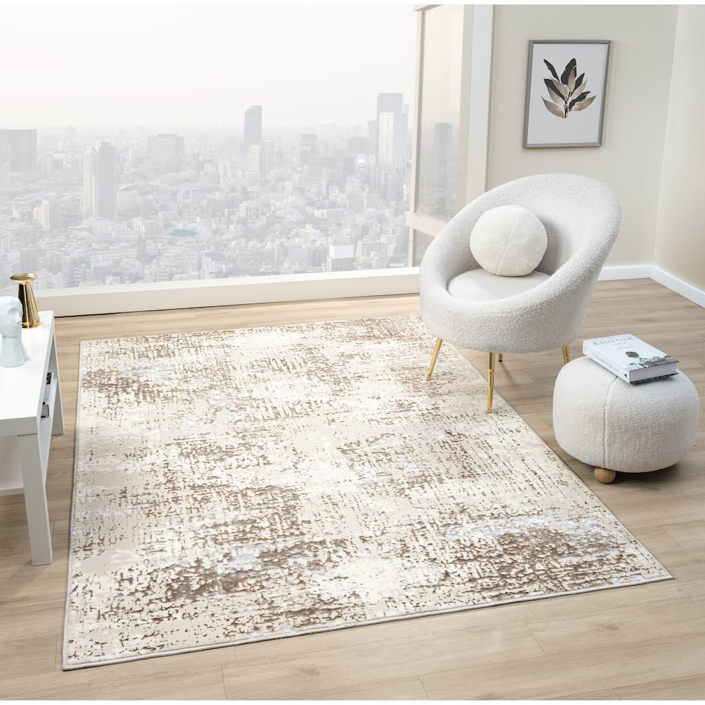Empire Collection Brown/Beige Abstract Area Rug