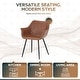 preview thumbnail 41 of 85, Markley Modern Leather Upholstered Dining Side Chairs with Black Iron Legs Accent Armchair for Home Kitchen Set of 4