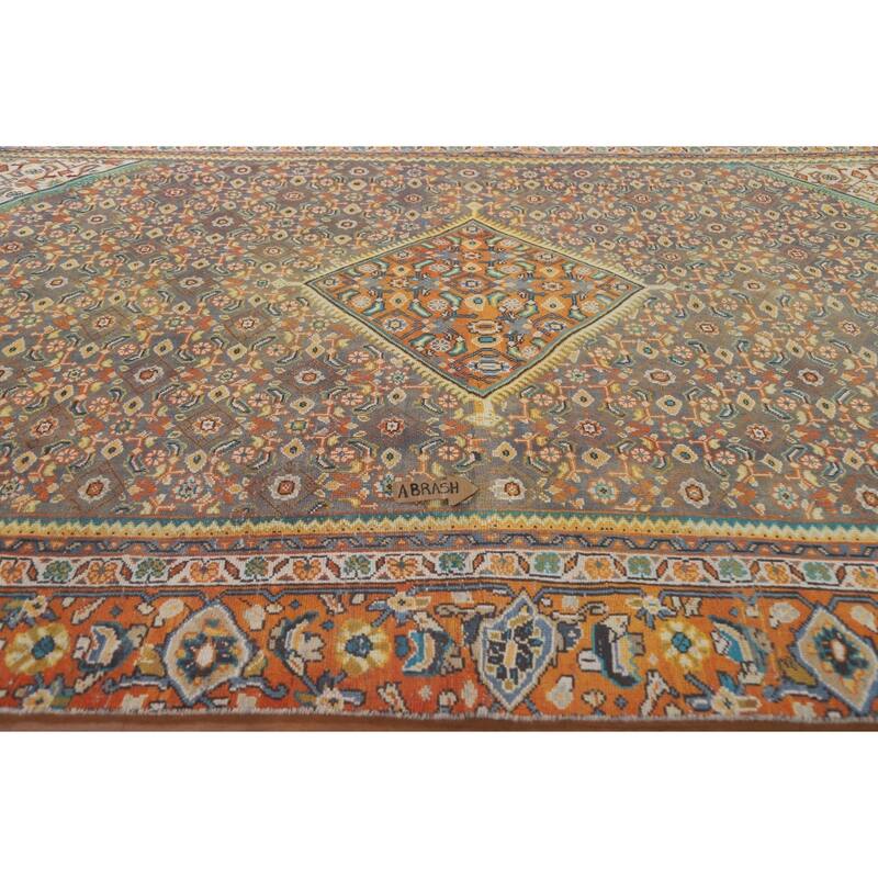 Hand Knotted Oriental 100% Wool Carpet Traditional Medallion Multi-Colored Mahal Area Rug - 12' 0'' X 7' 10''